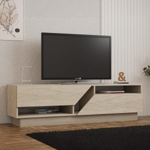 Comoda TV Cogo, Pako World, Travertin, 160x40x45 cm - imagine 2