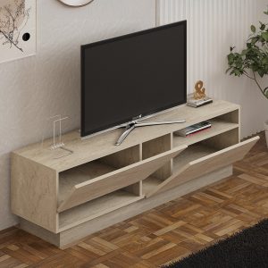Comoda TV Cogo, Pako World, Travertin, 160x40x45 cm - imagine 3