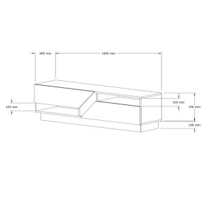 Comoda TV Cogo, Pako World, Travertin, 160x40x45 cm - imagine 5