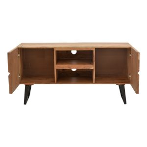 Comoda TV Dervie lemn masiv de acacia naturala 130x43.5x66.5 cm - imagine 3