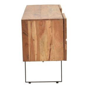 Comoda TV Dervie lemn masiv de acacia naturala 130x43.5x66.5 cm - imagine 4