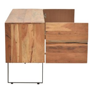 Comoda TV Dervie lemn masiv de acacia naturala 130x43.5x66.5 cm - imagine 5