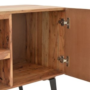 Comoda TV Dervie lemn masiv de acacia naturala 130x43.5x66.5 cm - imagine 7