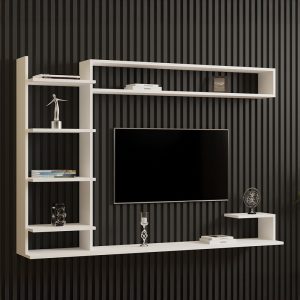 Comoda TV Dilan, Pako World, Alb, 180x29x121 cm - imagine 2