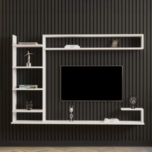 Comoda TV Dilan, Pako World, Alb, 180x29x121 cm - imagine 3