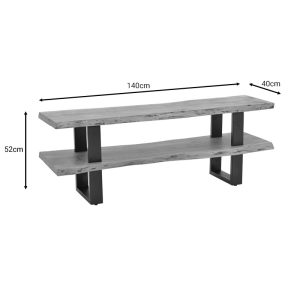 Comoda TV Fuji din lemn masiv de acacia naturala 140x40x52 cm - imagine 6