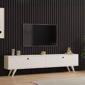 Comoda TV Jate, Pako World, Alb, 160x25x40 cm - imagine 2