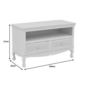 Comoda TV Joliene Pako World Alb 100x42x61 cm - imagine 7