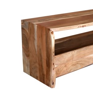 Comoda TV Konna lemn masiv de acacia nuanta nuc 140x40x45 cm - imagine 2