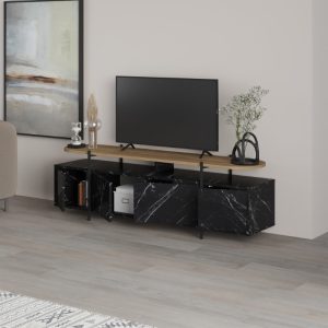 Comoda TV Ondine Pako World Negru 160x35.5x48 cm - imagine 3