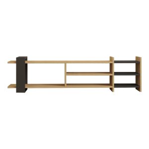 Comoda TV Rinia, Pako World, Stejar-Antracit, 153x60x40 cm - imagine 5