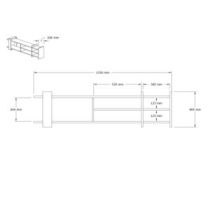 Comoda TV Rinia, Pako World, Stejar-Antracit, 153x60x40 cm - imagine 6