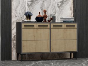 Comodă TV Stria, Antracit- Stejar Sapphire - imagine 2