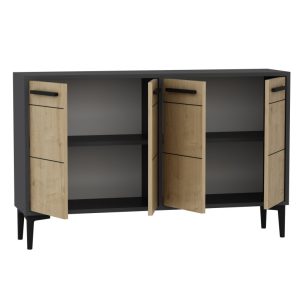 Comodă TV Stria, Antracit- Stejar Sapphire - imagine 4