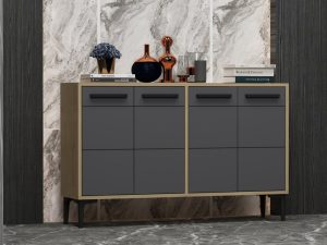 Comodă TV Stria, Stejar Sapphire- Antracit - imagine 2