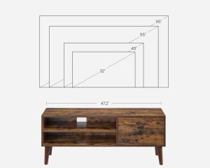 Comoda TV, Vasagle, Maro, 120x40x49 cm - imagine 5