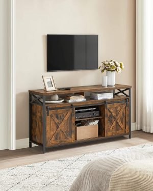 Comoda TV, Vasagle, Maro-Negru, 147x40x76 cm - imagine 3