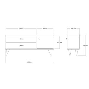Comoda TV Wilson, Pako World, Sonoma, 120x29x50 cm - imagine 6