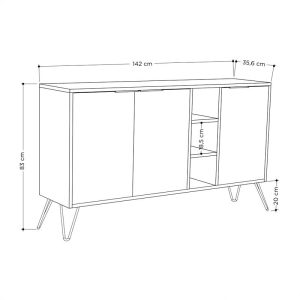 Consola Clara culoarea alba 142x35.5x82cm - imagine 4