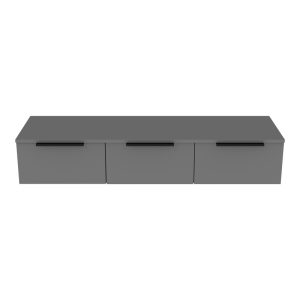 Consola cu 3 sertare Doha, Pako World, Gri inchis, 120x39x22 cm - imagine 4