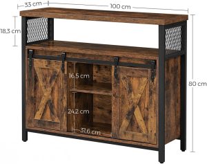 Consola Depozitare Vasagle, 100x33x80cm - imagine 5