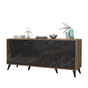 Consola Elite 1618 Walnut-Negru Marble - imagine 4