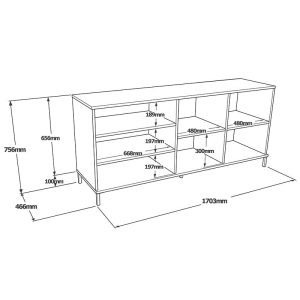 Consola Evaluate sonoma - wenge 170x46.5x75.5cm - imagine 6