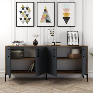 Consola Kiev Walnut-Antracit - imagine 2