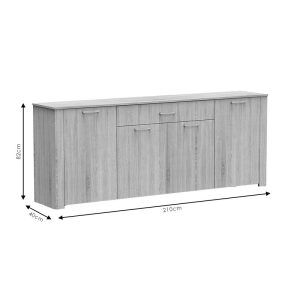 Consola Kinley gri - wenge 210x40x82cm - imagine 4