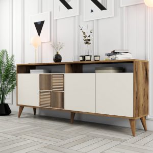 Consola Milan Walnut-Cream - imagine 2