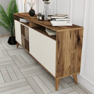 Consola Milan Walnut-Cream - imagine 4