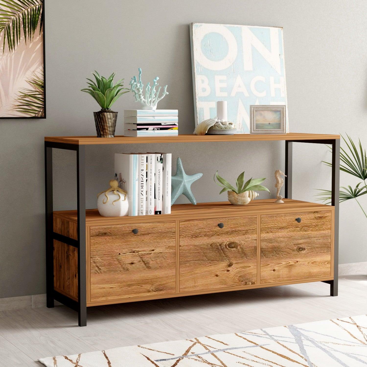 Consolă Nero, Nuc, 120x75x30 cm 1 Consolă Nero, Nuc, 120x75x30 cm