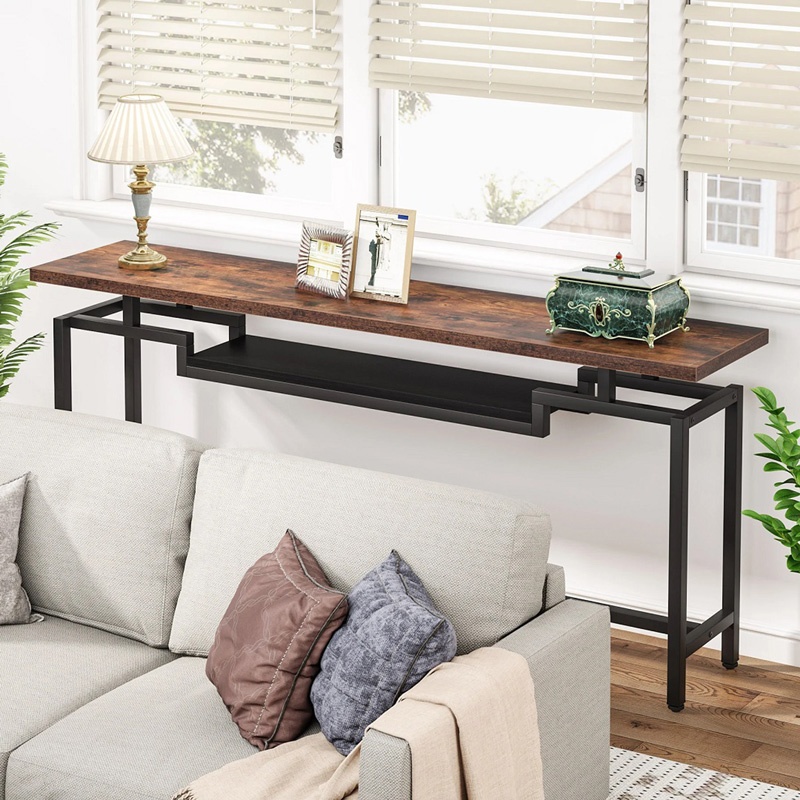 Consola Onole, Pako World, Nuc-Negru, 180x35x82 cm 2 Consola Onole, Pako World, Nuc-Negru, 180x35x82 cm - imagine 2