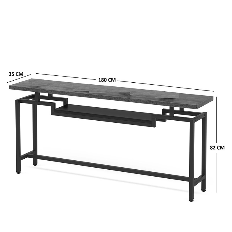 Consola Onole, Pako World, Nuc-Negru, 180x35x82 cm 5 Consola Onole, Pako World, Nuc-Negru, 180x35x82 cm - imagine 5