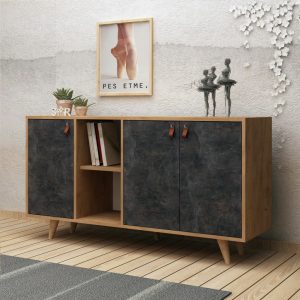 Consola Planky Oak-Dark Concrete - imagine 3
