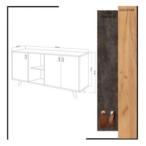 Consola Planky Oak-Dark Concrete - imagine 5