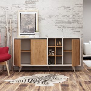 Consola Prava Oak-Alb - imagine 2