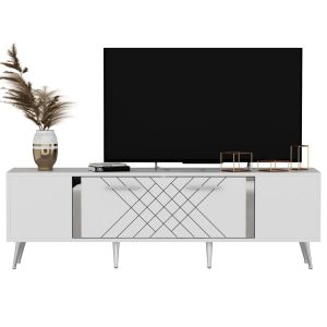 Consola TV Detas Alb 150x48.2x35 cm - imagine 4