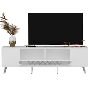 Consola TV Detas Alb 150x48.2x35 cm - imagine 5