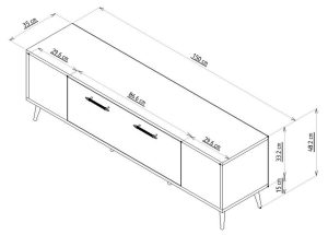 Consola TV Detas Alb 150x48.2x35 cm - imagine 6