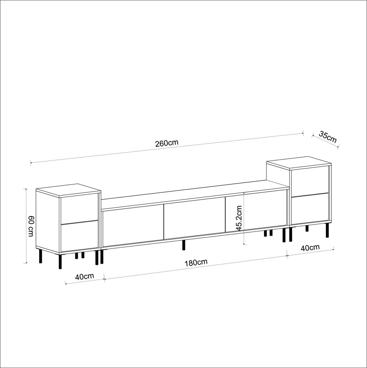 Consola TV Imaj Alb 180x45.2x35 cm 10 Consola TV Imaj Alb 180x45.2x35 cm - imagine 10