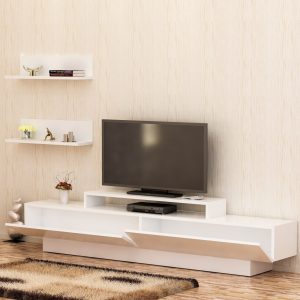 Consola TV Lucca Alb 180x40x31 cm - imagine 2
