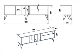 Consola TV Mistico Nuc 180x58.7x35.5 cm - imagine 6