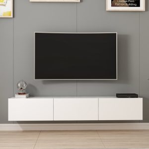 Consola TV Rigel Alb 180x30x32 cm - imagine 5