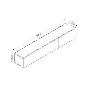 Consola TV Rigel Alb 180x30x32 cm - imagine 9