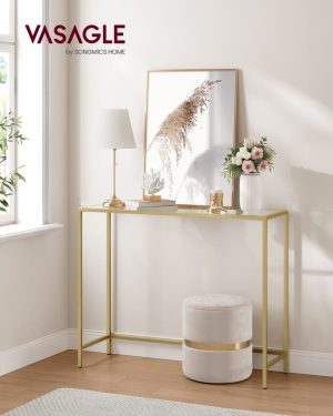 Consola Vasagle Auriu 100.5x20x80 cm - imagine 2