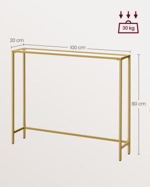 Consola Vasagle Auriu 100.5x20x80 cm - imagine 6