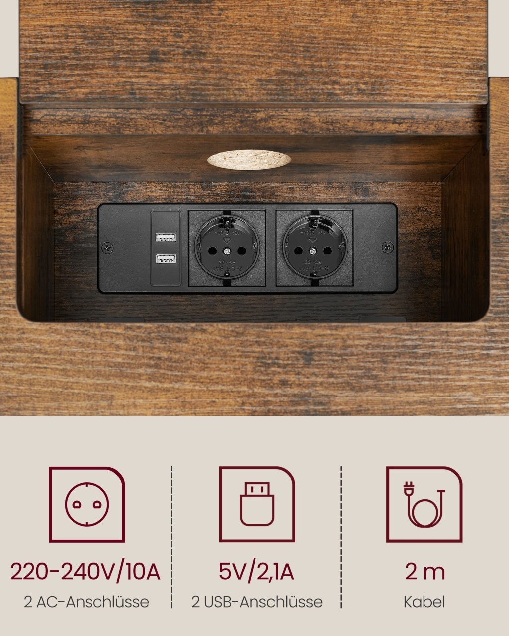 Consola Vasagle Maro 120x25x81.1 cm 5 Consola Vasagle Maro 120x25x81.1 cm - imagine 5