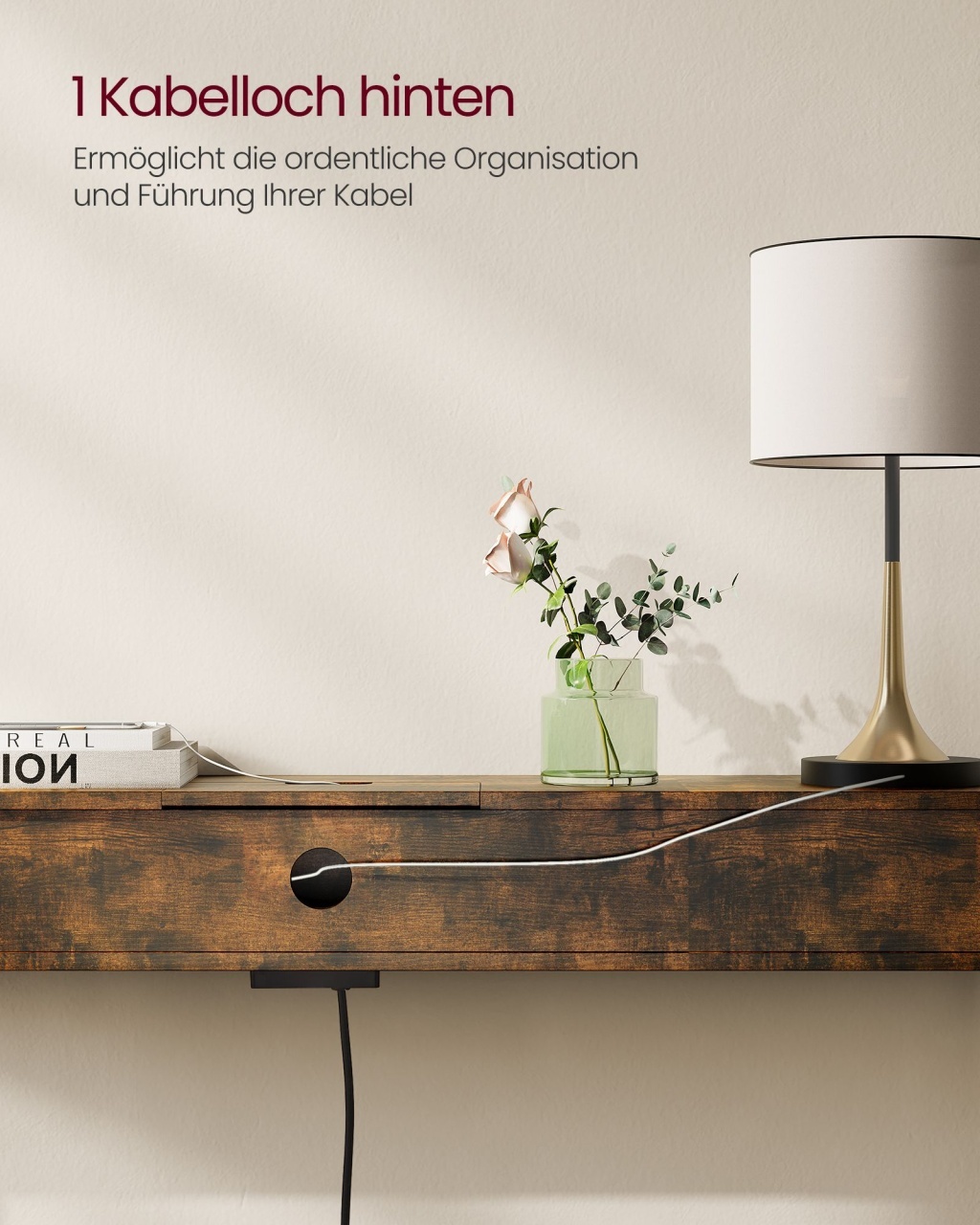 Consola Vasagle Maro 120x25x81.1 cm 7 Consola Vasagle Maro 120x25x81.1 cm - imagine 7