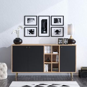 Consola VEİT Oak-Negru - imagine 2